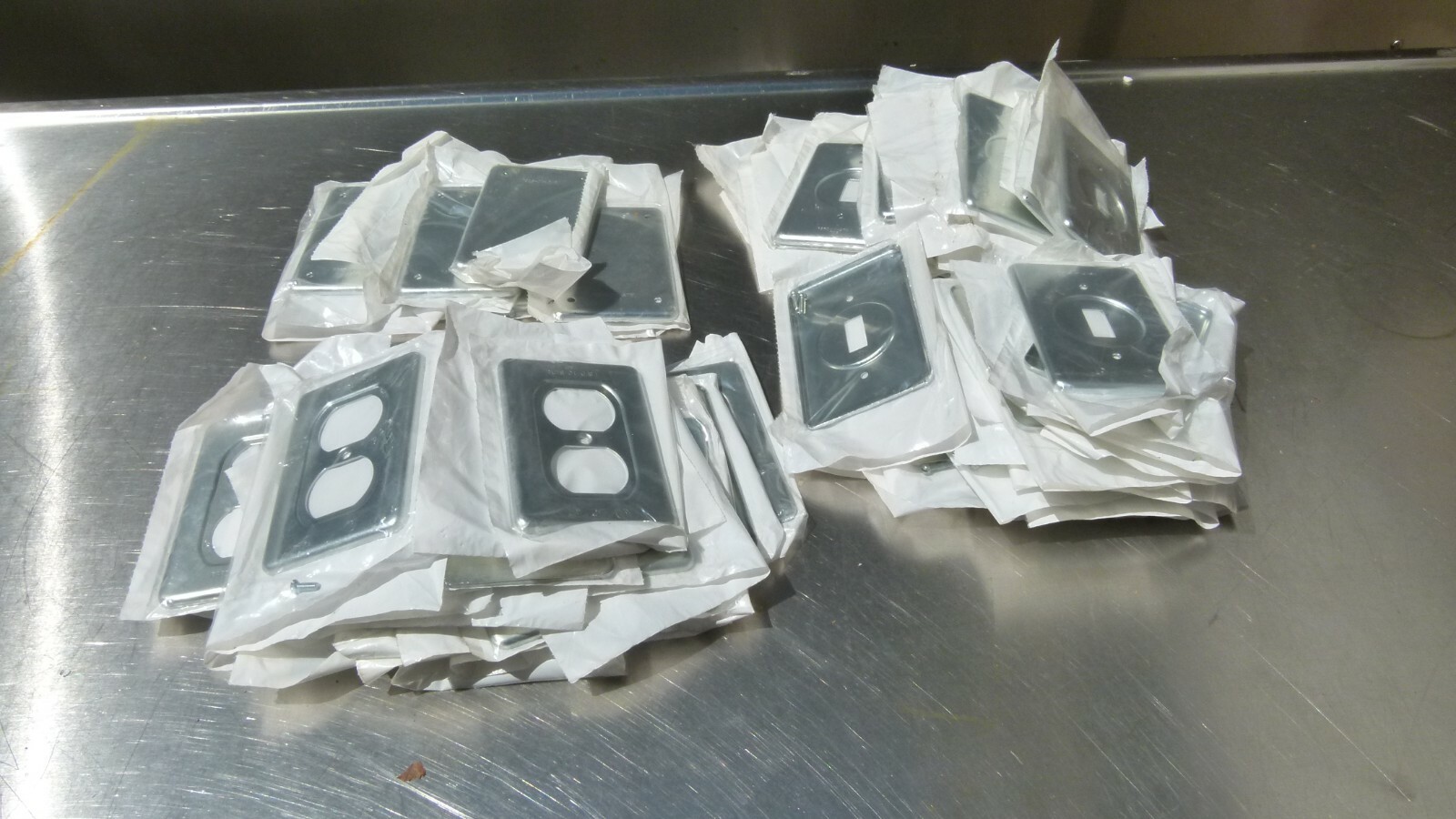 Lot of 53 - Assorted Receptacle Outlet Wall Plate Steel Cover