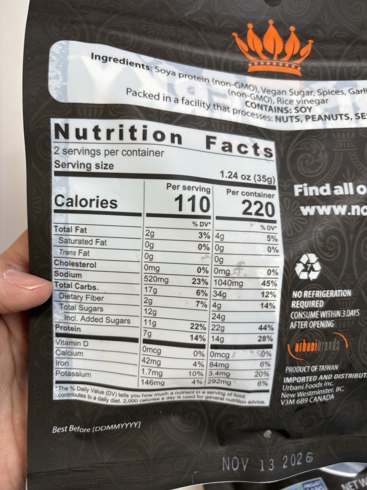 Noble Jerky Vegan Jerky 70g 3 pack