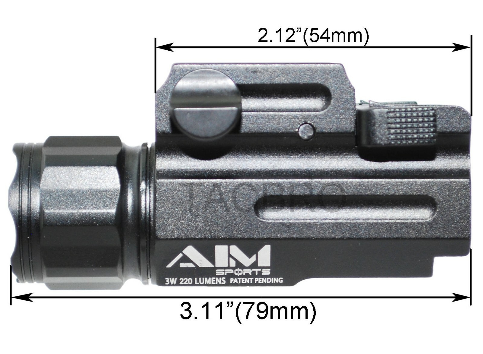 AIM SPORTS 220 Lumen LED Flashlight Full Size with Quick Release Mount