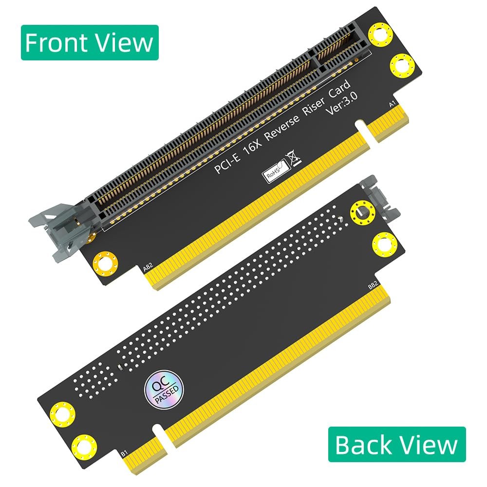 PCI-e 16X 3.0 Riser Card, 90 Degree Reverse M-F, 2U Server, Points to CPU