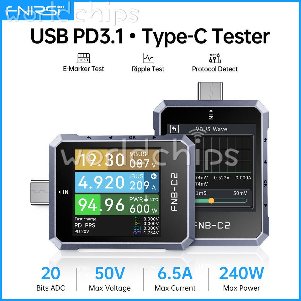 FNIRSI FNB-C2 Multifunction USB Tester Current Volt Power Meter charging Tester