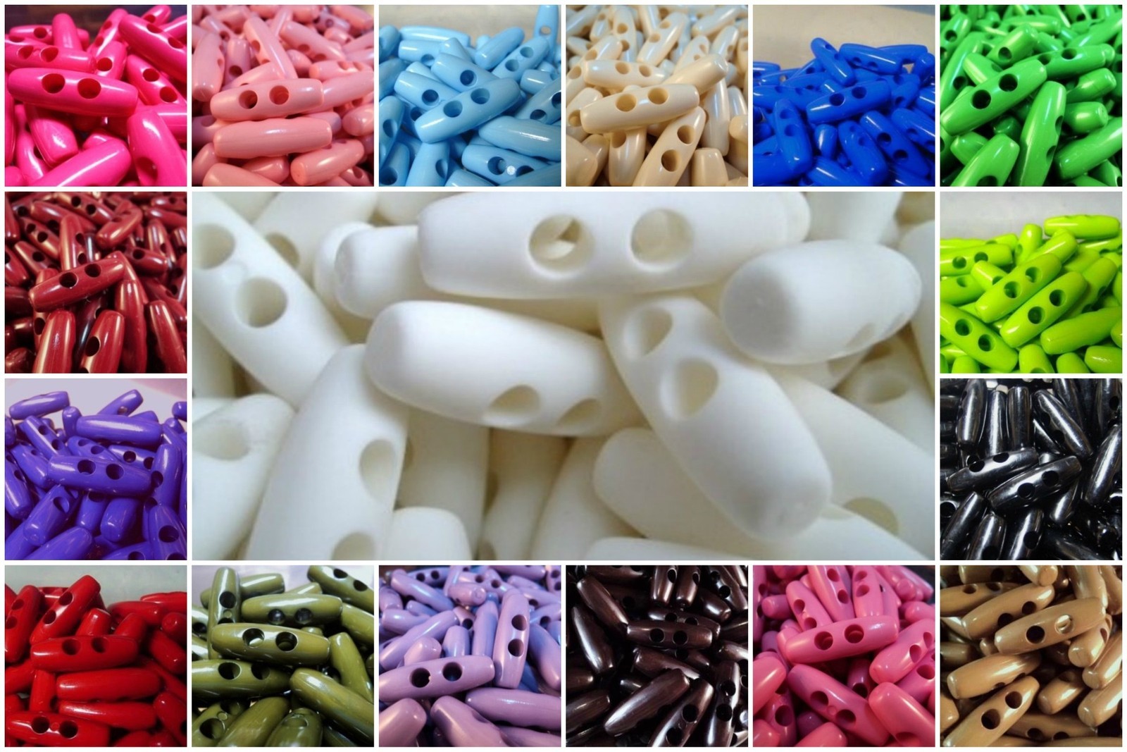 B543-30mm 10pcs LARGE-LITTLE PLASTIC TOGGLE ITALIAN BUTTONS-Jacket Coat Bag Sew