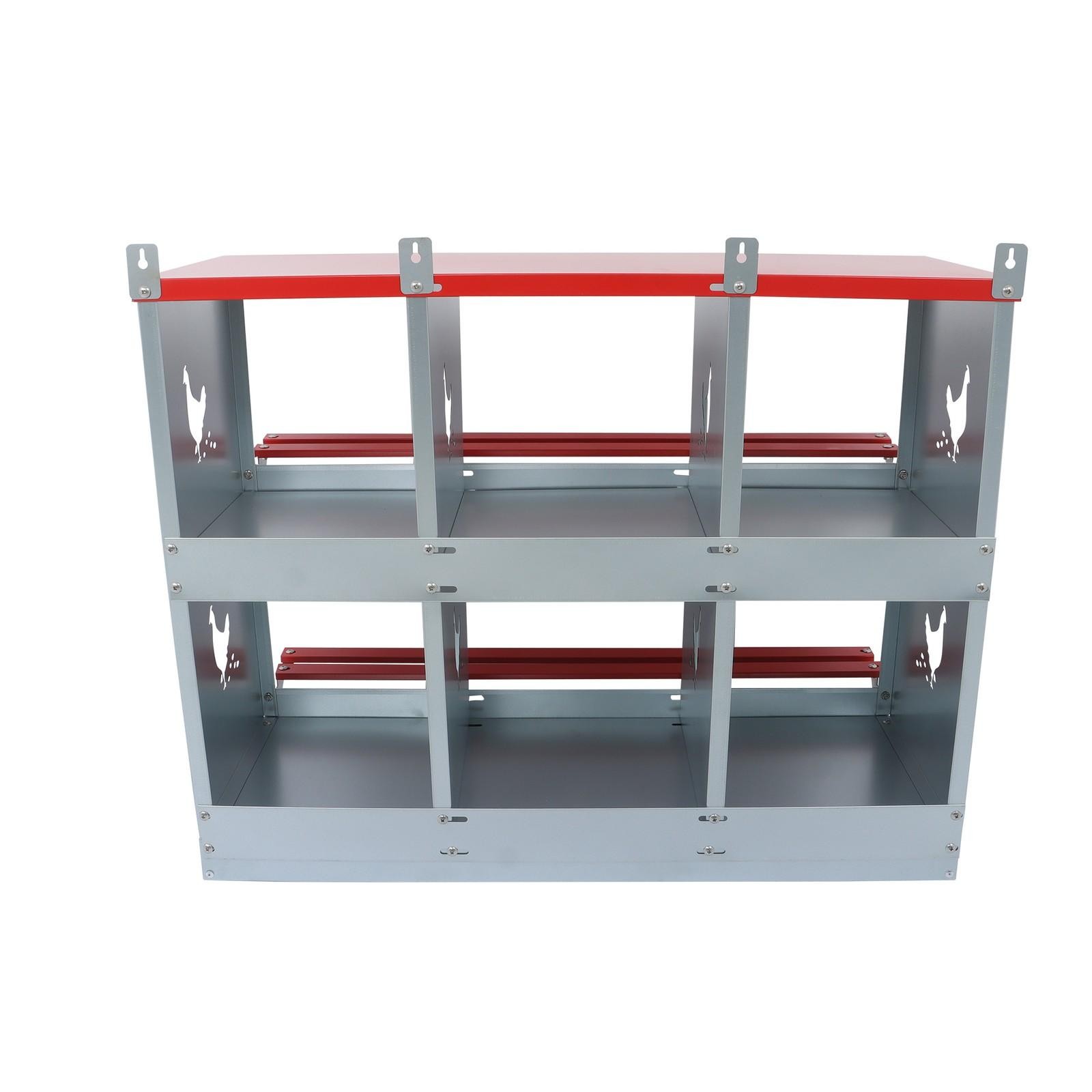 6 Compartment Heavy Nesting Box Chicken Nesting Box 6 Room Metal Nesting Red
