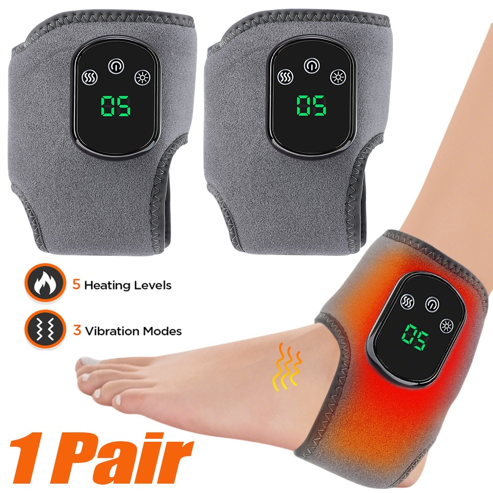 Cordless Foot Ankle Massager 2 Pack for Pain Relief, 5 Heat & 3 Vibration Gift