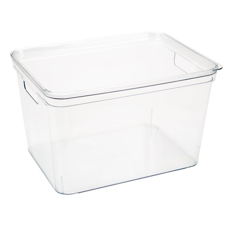 Large Lidded Storage Bin W/ Easy Grip Handles Home Office Bathroom Organization
