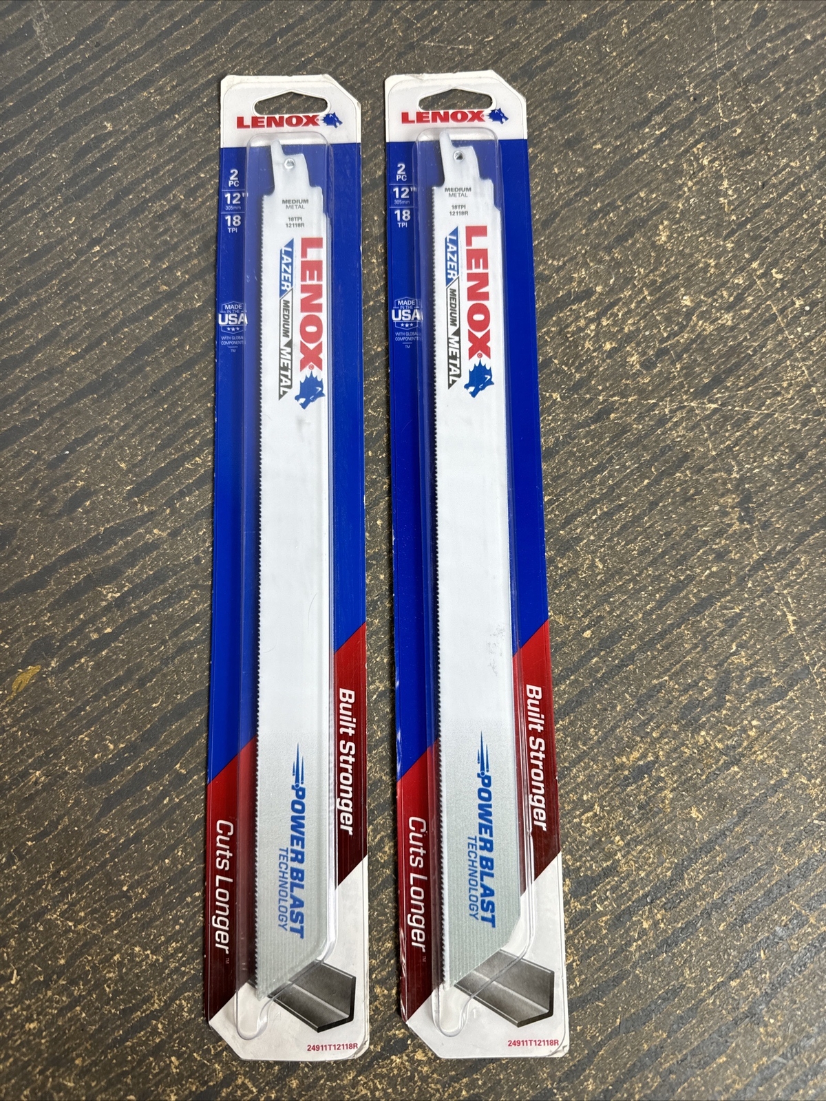New 2x Pack -Lenox Lazer 12 in. Bi-Metal Reciprocating Saw Blade 18 TPI 4 Blades