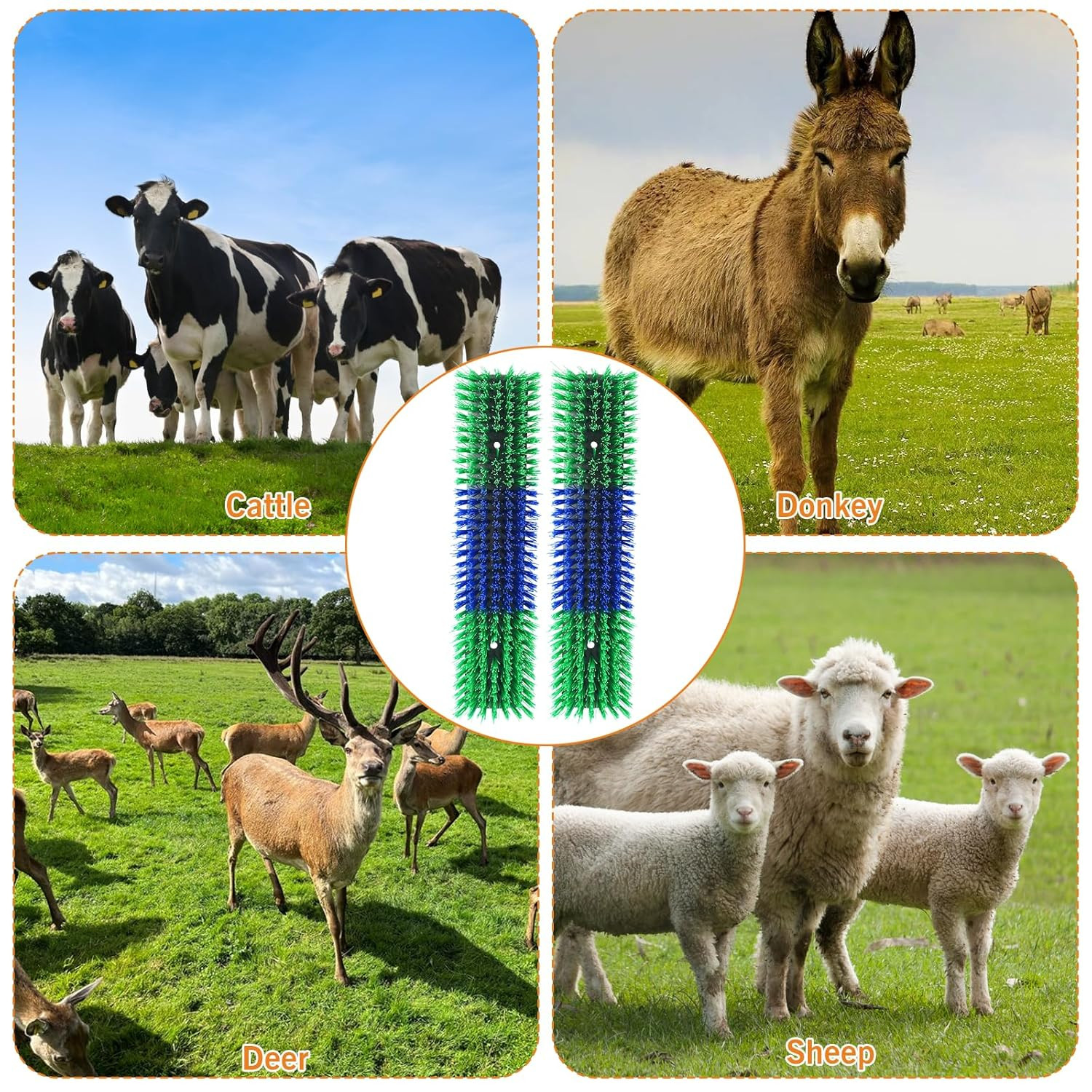 4PCS Livestock Scratching Brush Goat Scratching Tool Post Massage Grooming Brush