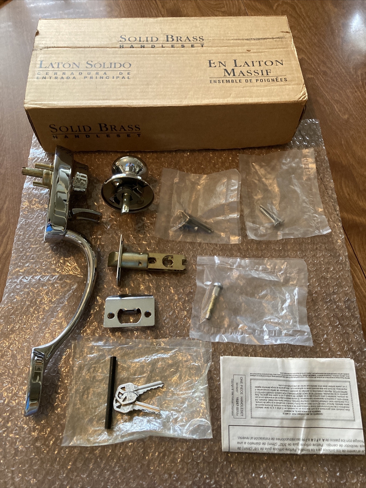 Kwikset Gibson 431V 625 Solid Brass Chrome Finish Handle Set (no deadbolt)