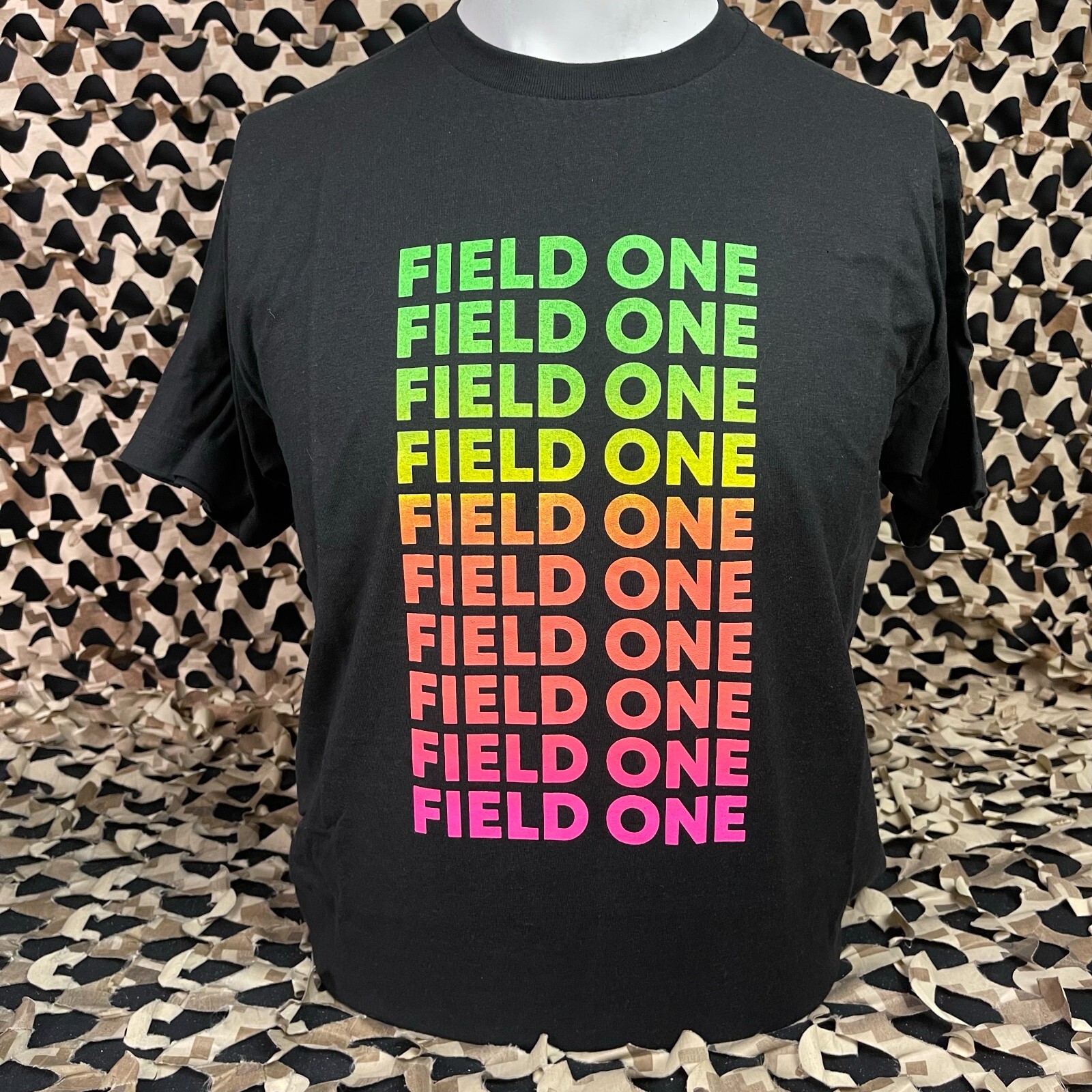 NEW Field One Repeat T-Shirt - Black - Medium