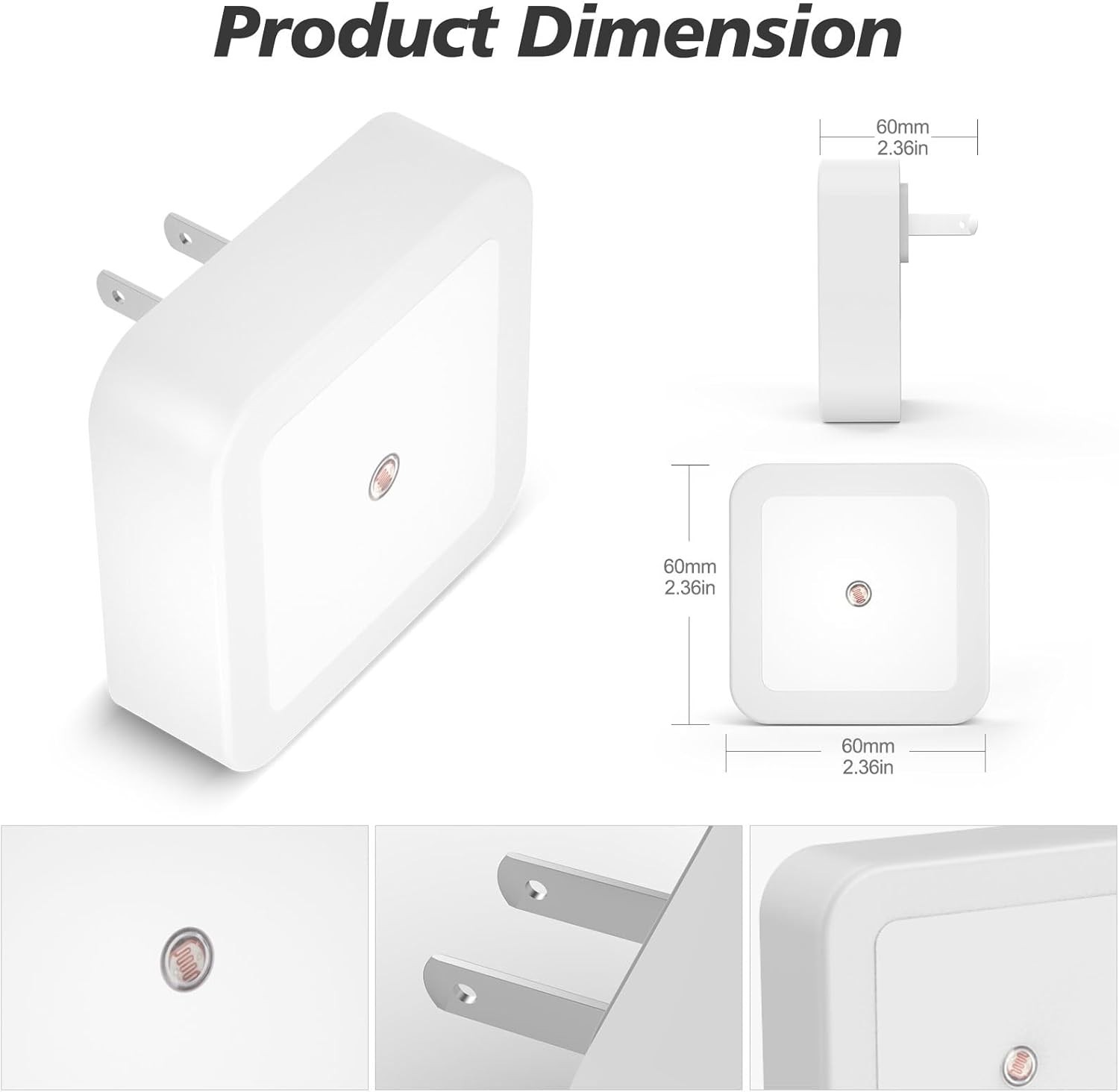 4 Pack Energy Efficient LED Night Lights for Home - Automatic Plug-in Design