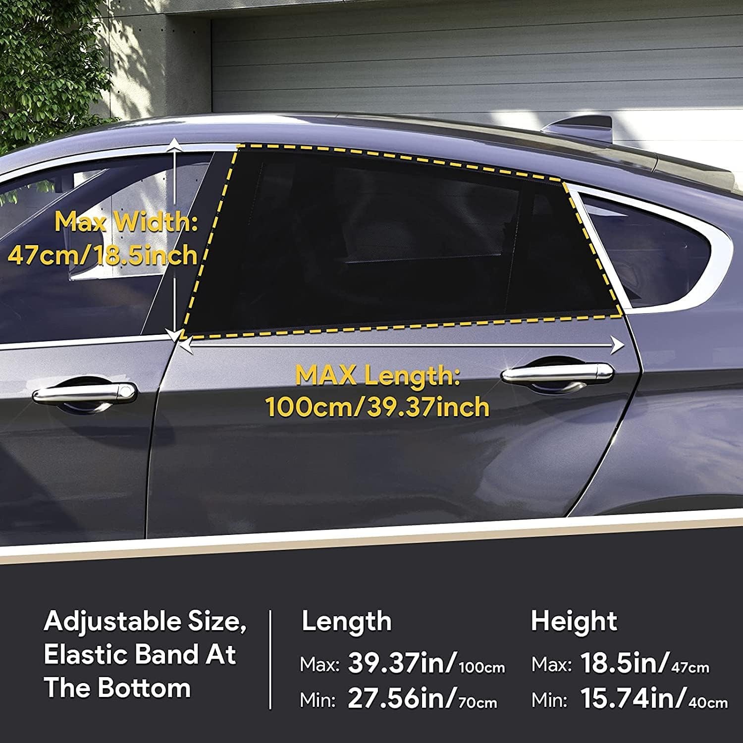 2 Pack Universal Car Sun Shade Shield Socks Rear Side Window Cover UV Mesh - UK