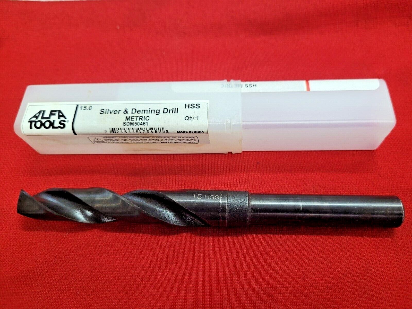 Alfa SDM50461 15 mm HSS Metric 15.0 Silver & Deming Drill Bit 1/2" Shank