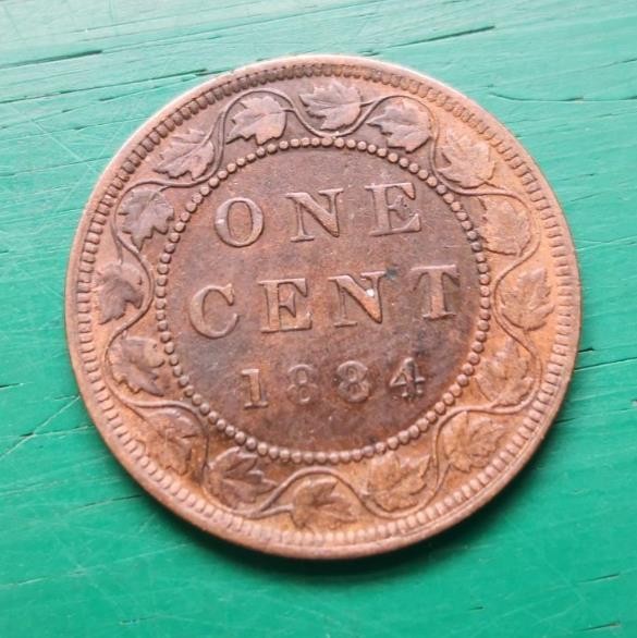 1884 Canada One Cent Bronze Coin #4493
