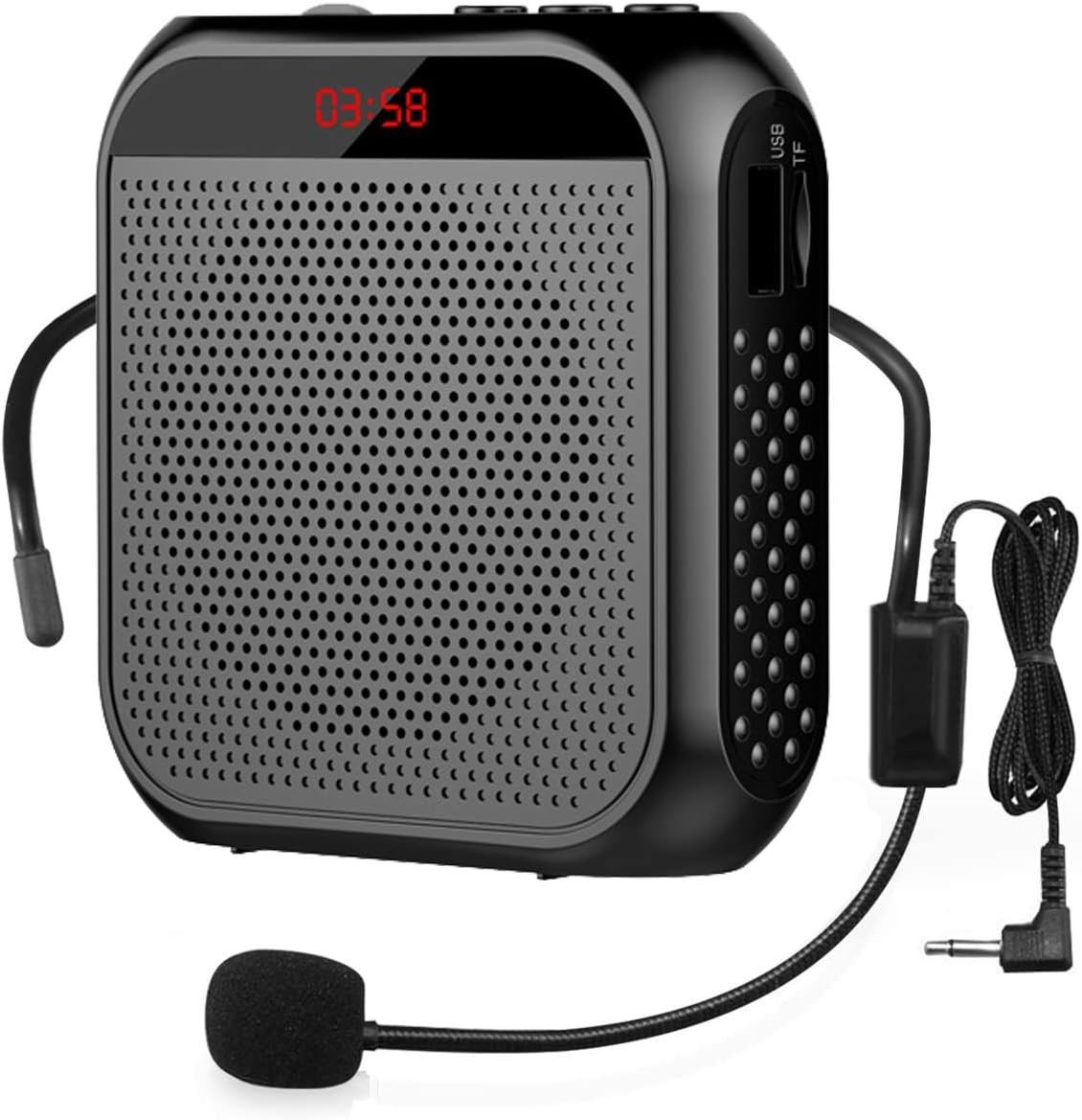Portable Voice Amplifier with Wired Microphone Headset Rechargeable PA System...