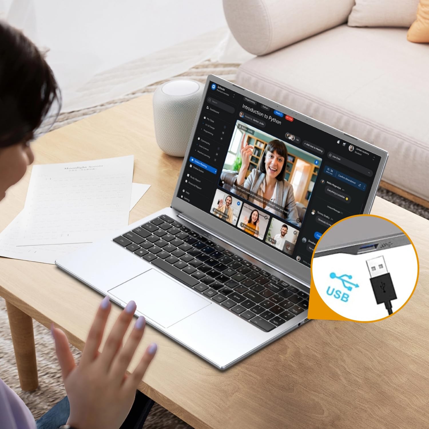 Wired USB Webcam With Microphone 1080P HD Autofocus PC Laptop Mac Camera