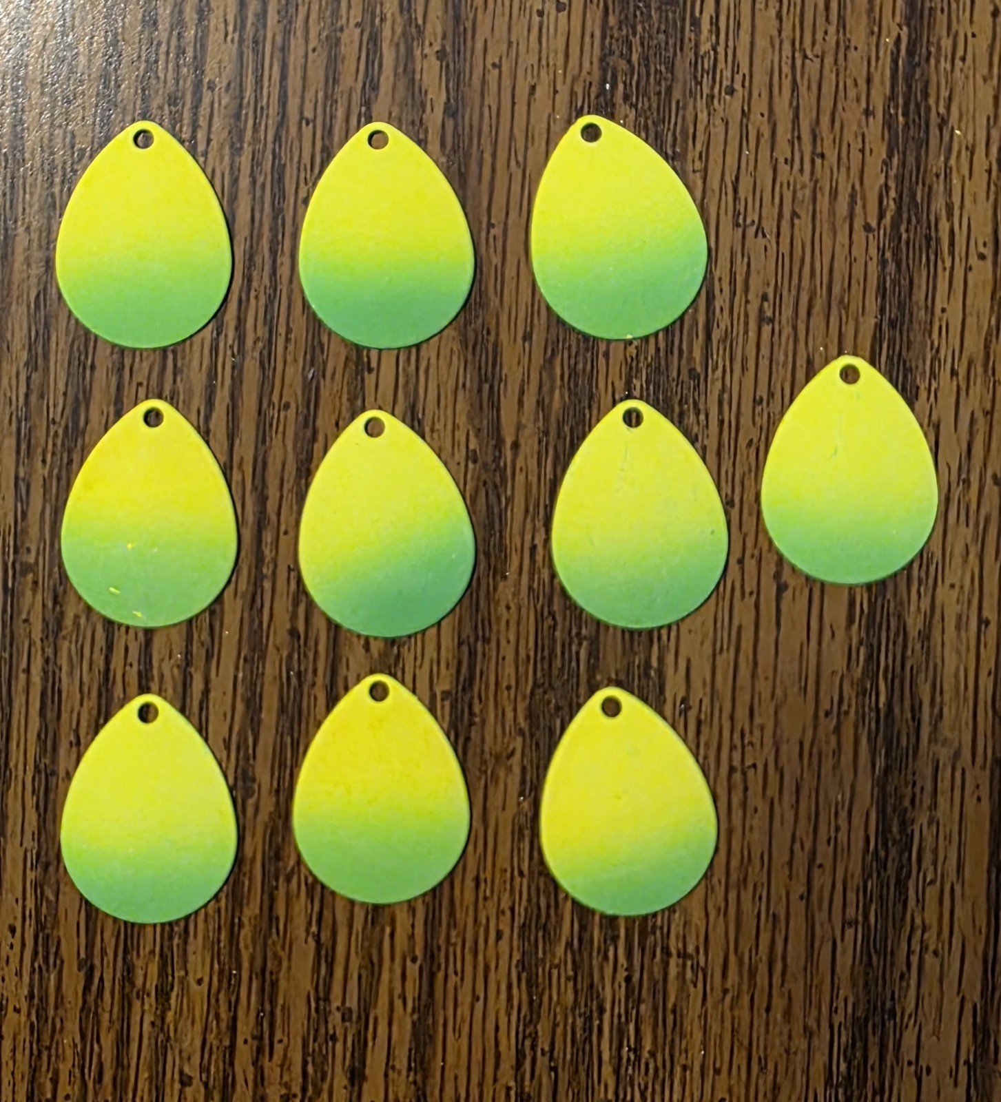 #4 Colorado Spinner Blades Yellow w/Green Splash Pattern (10 Pack)