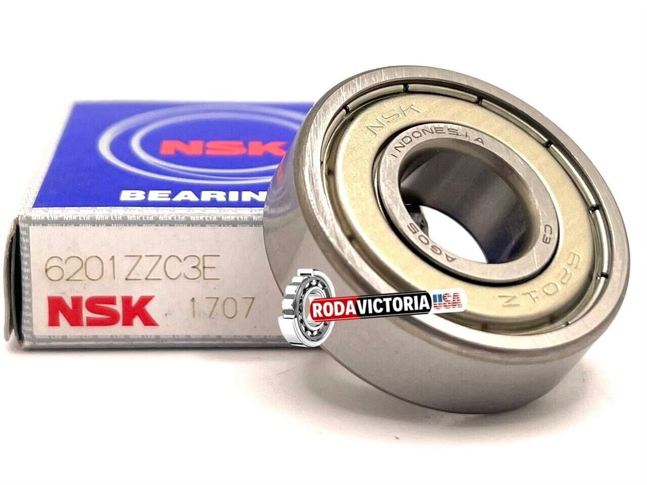 NSK 6201 ZZ Deep Groove Ball Bearing, Metal Shielded 12x32x10 mm