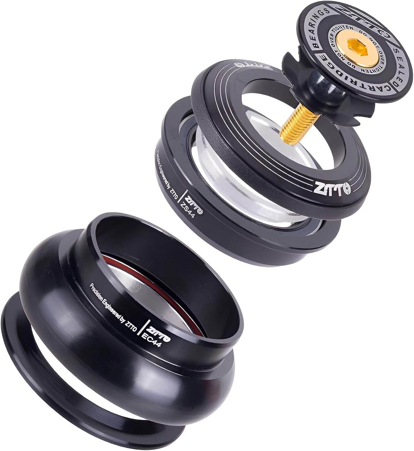 ZTTO Bike Headset, MTB 44mm ZS44 EC44 CNC 1 1/8"-1 1/2" Straight Tube Frame to T