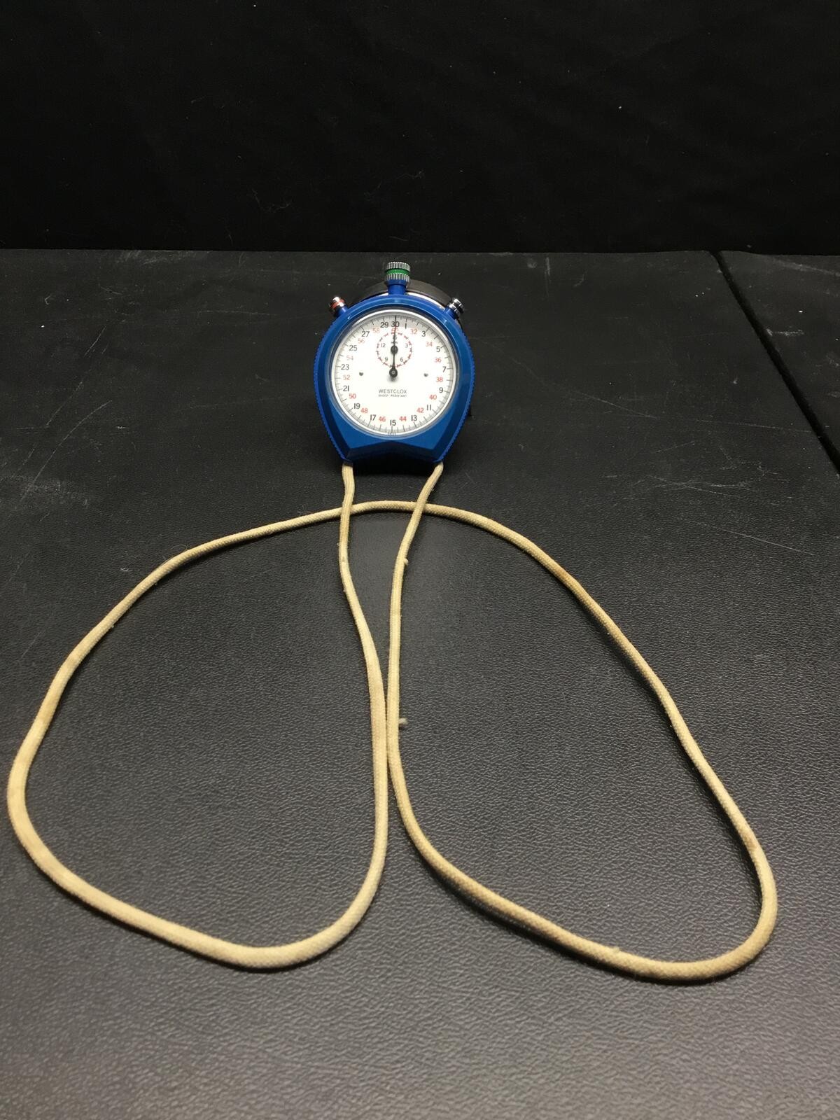 Vintage Westclox 1/10 Sec Mechanicl Swiss Stopwatch Blue Heuer Trackmaster Works