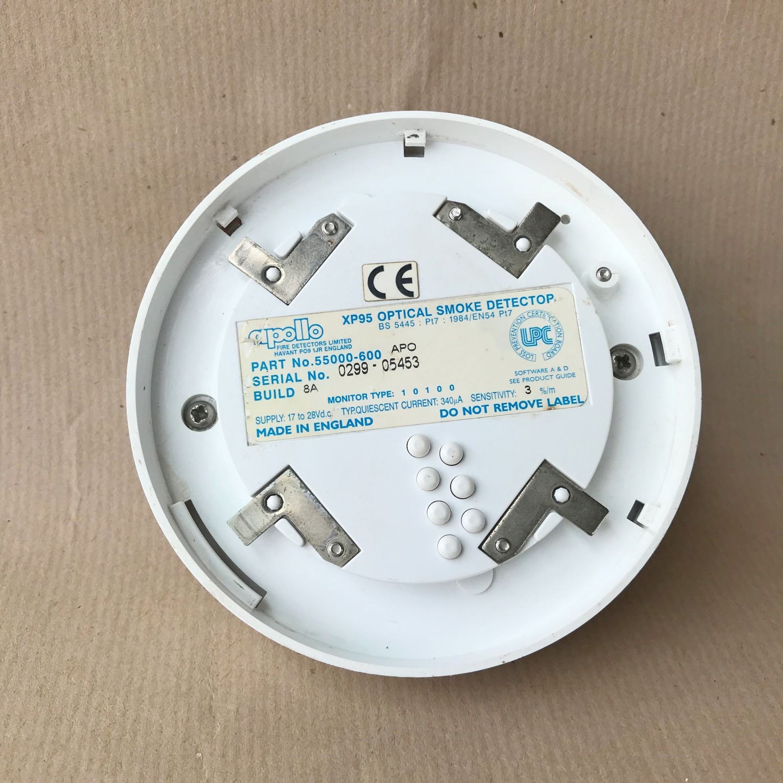 APOLLO XP95 OPTICAL SMOKE DETECTOR 55000-600 APO