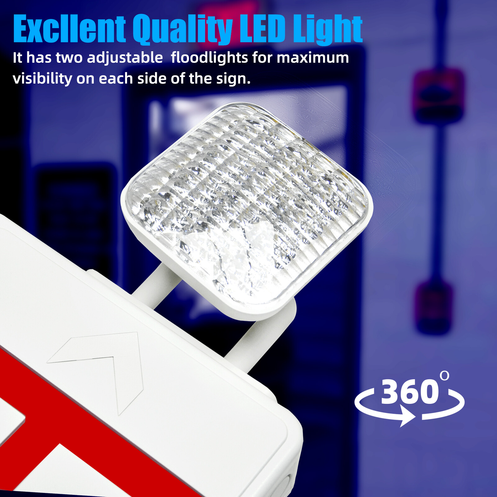 2Pack LED Exit Sign Emergency Light Compact Combo UL listed Battery Backup (red)