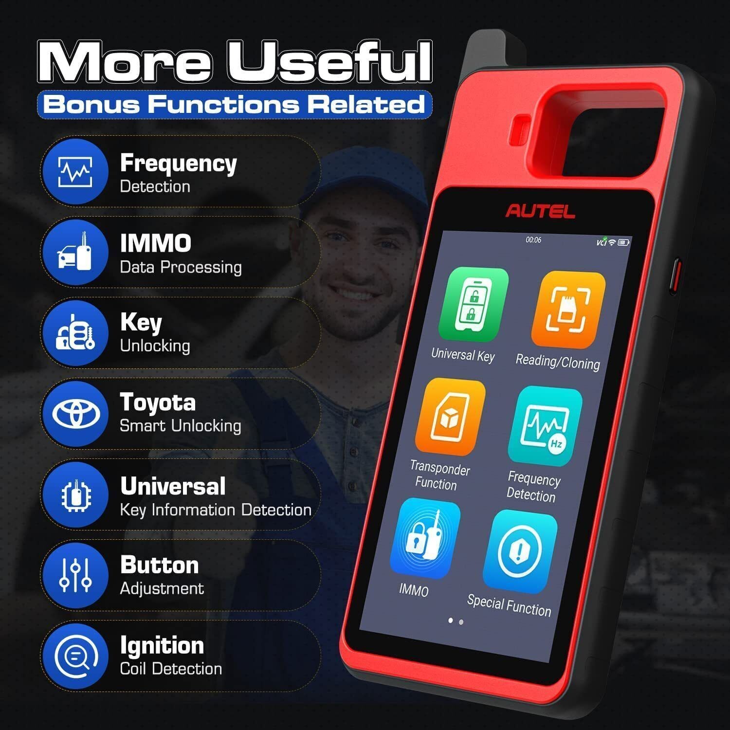 Autel MaxiIM KM100E Auto Key IMMO Mode Function Progarmming Tool Support AutoVIN