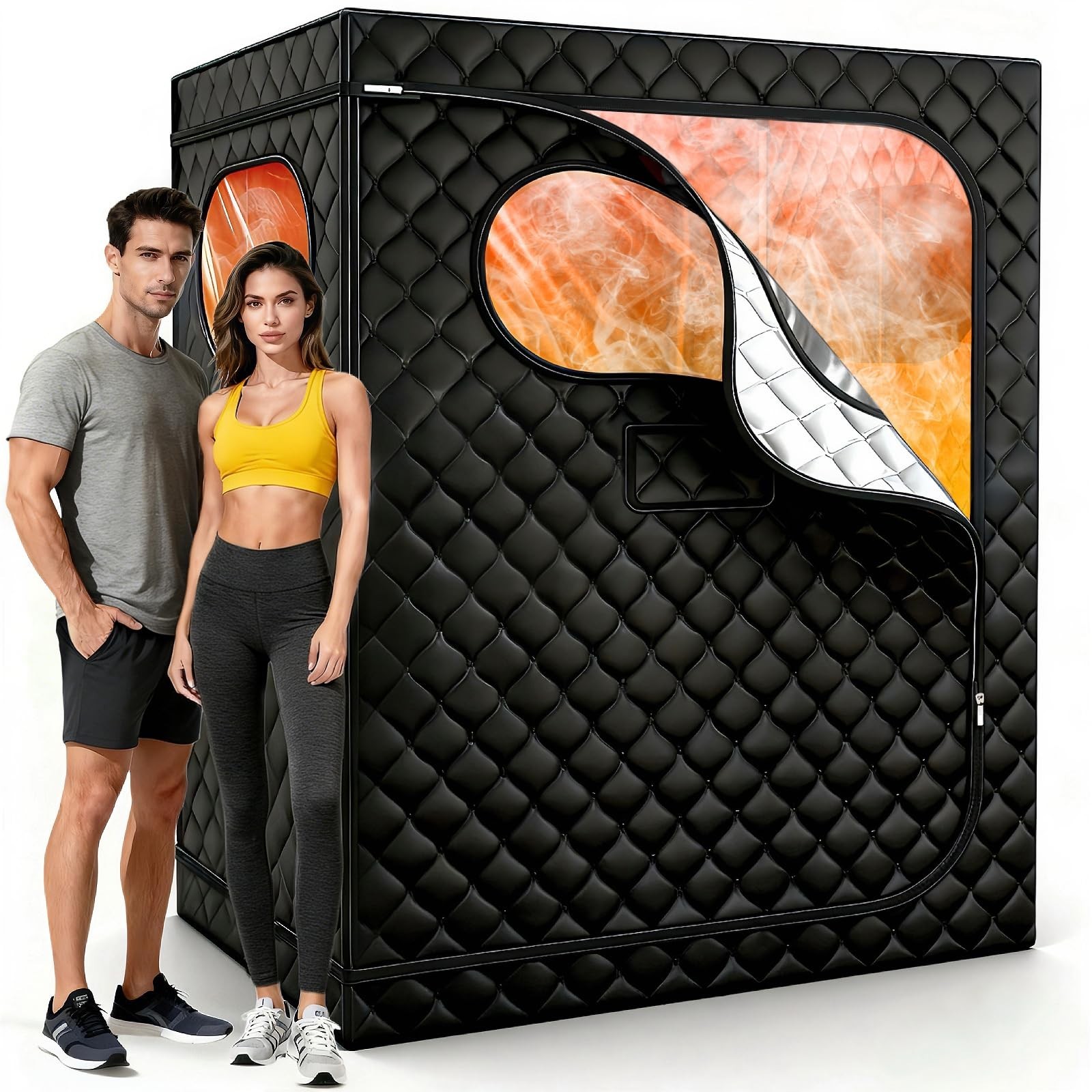 2 Person Portable Sauna for Home, Upgraded Extra Large Personal Steam Sauna B...