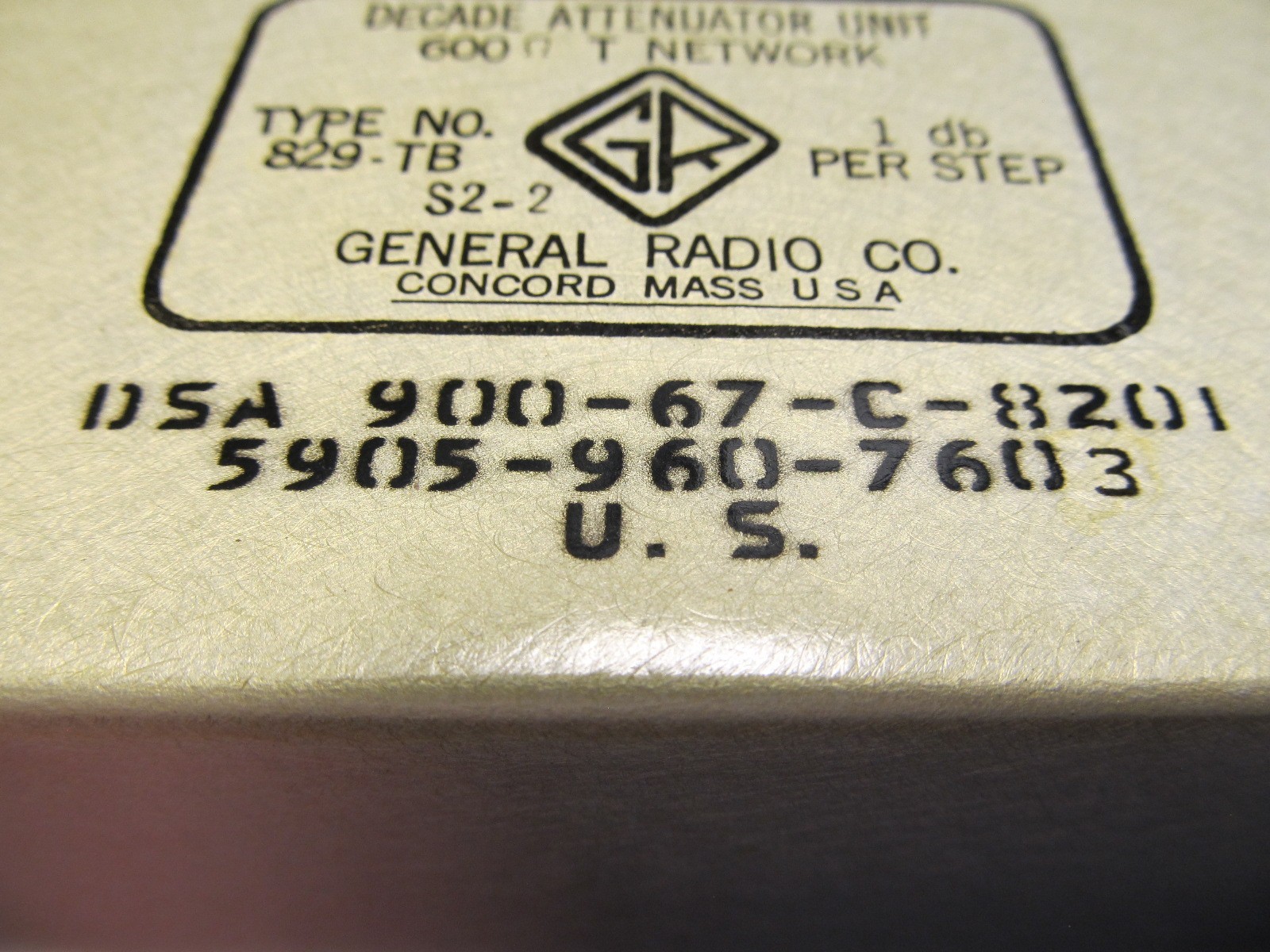GENERAL RADIO DECADE ATTENUATOR TYPE 829-TB