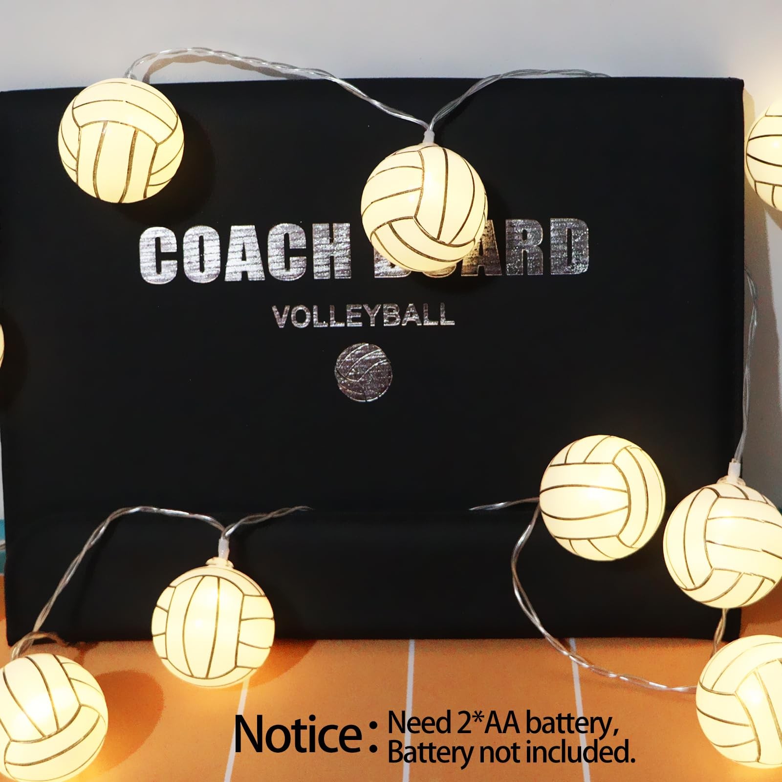 Volleyball Decorations String Lights, Timer Battery Operated 5.5ft 10LED Room...
