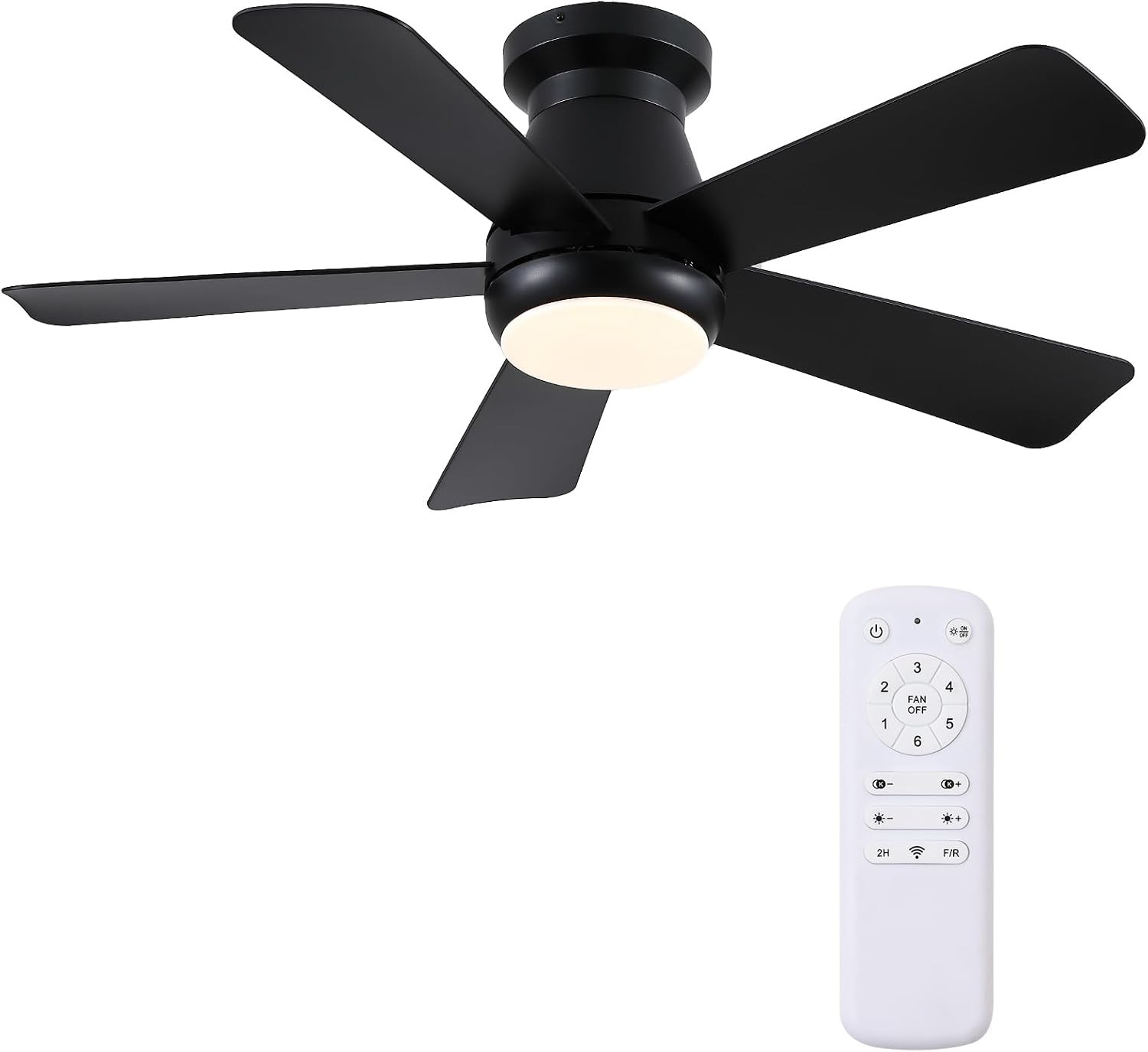 40 Inch Modern Low Profile Ceiling Fan with Light and Remote Control, Quiet 3CCT