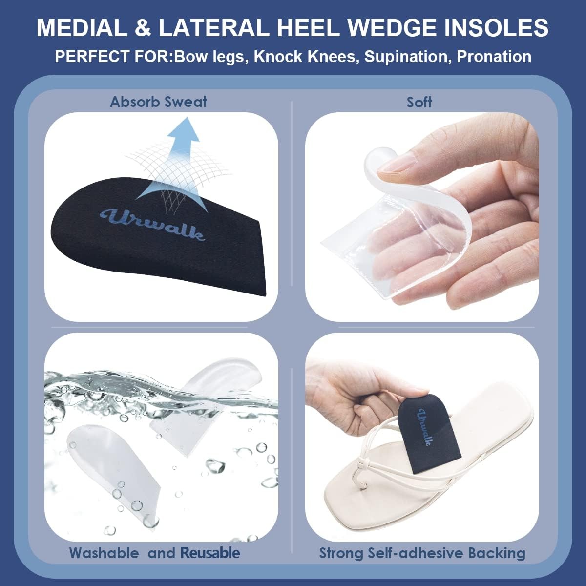 3 Layers Adjustable Supination & Over - Pronation Adhesive Corrective Black