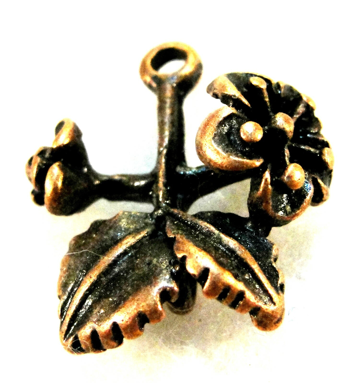 20Pcs. Tibetan Antique Copper FLOWER & LEAF Earring Drops Charms Findings FL79