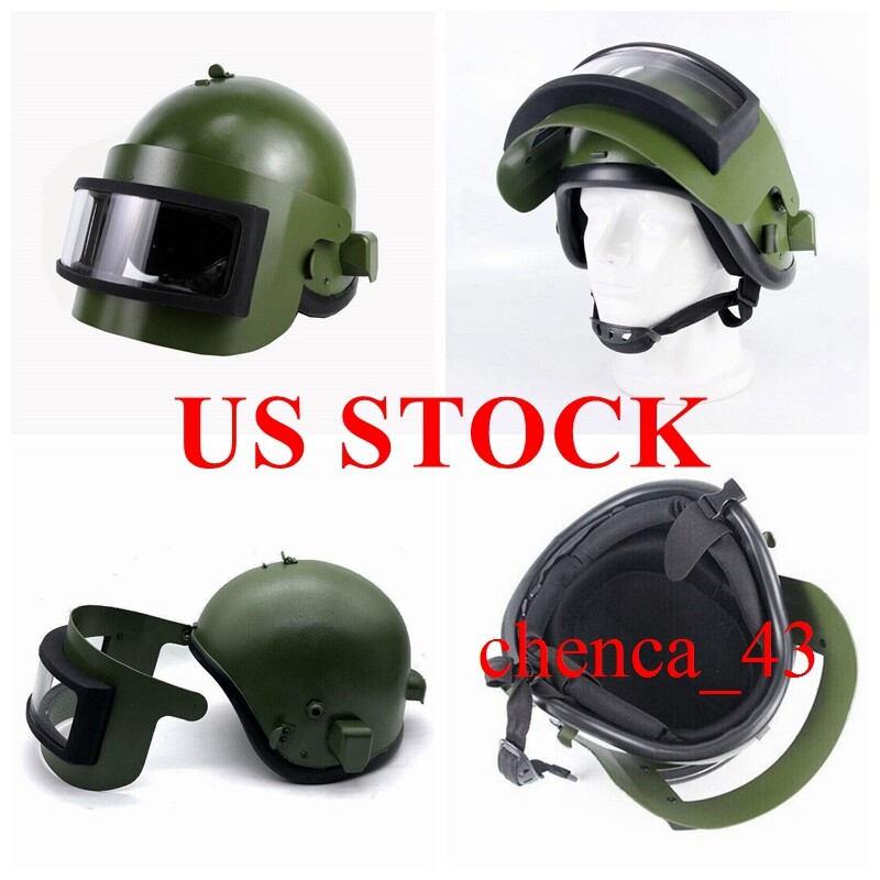 US Ship Army Altyn K63 Helmet Replica Russian Mask Olive Steel Vizor for Airsoft