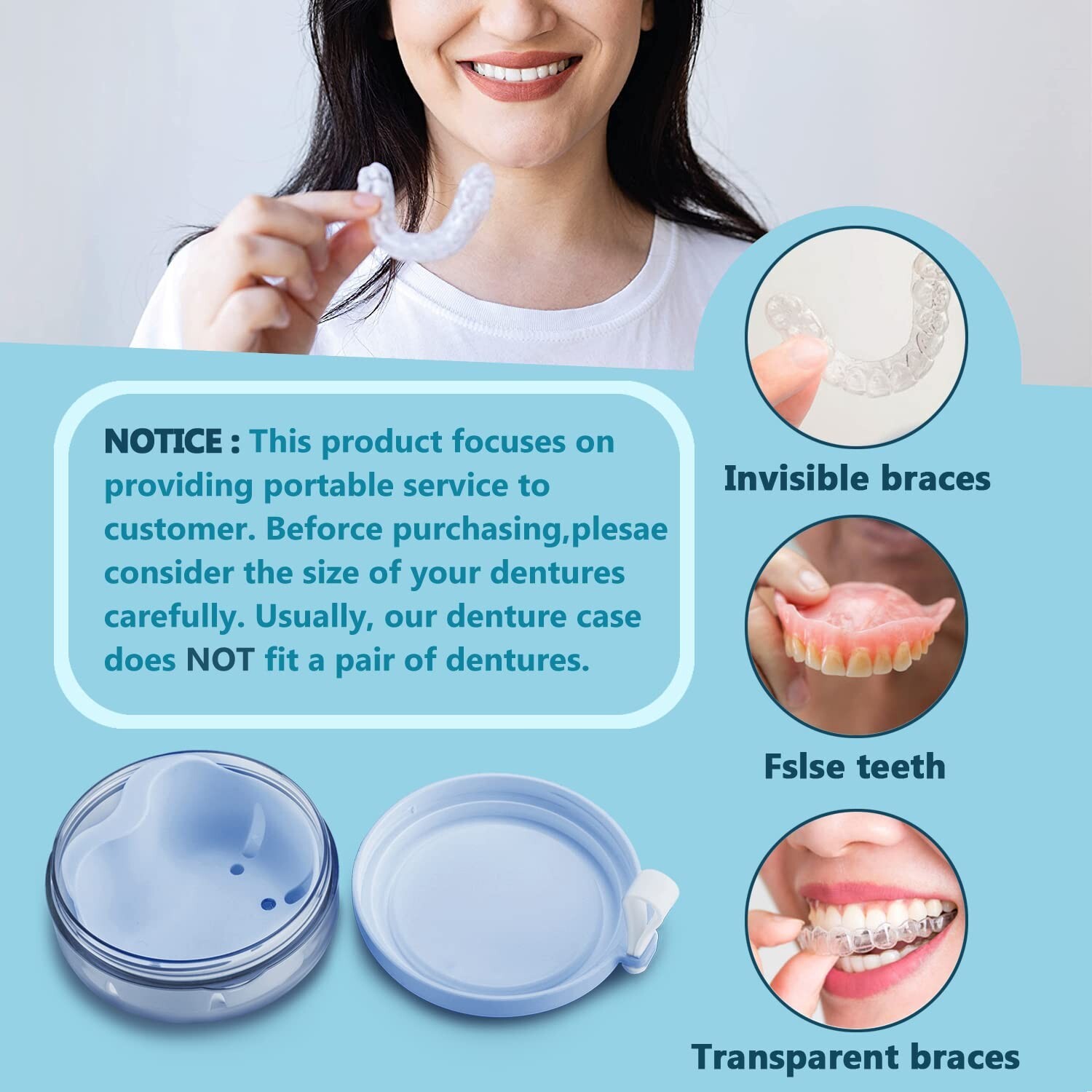 Travel-Ready Retainer Box Set: No-Leak Functionality & Handy Cleaning Brush