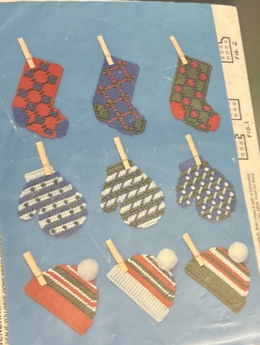 Vtg Rare Belco WINTER WOOLENS ORNAMENTS Needlepoint 1993 pattern