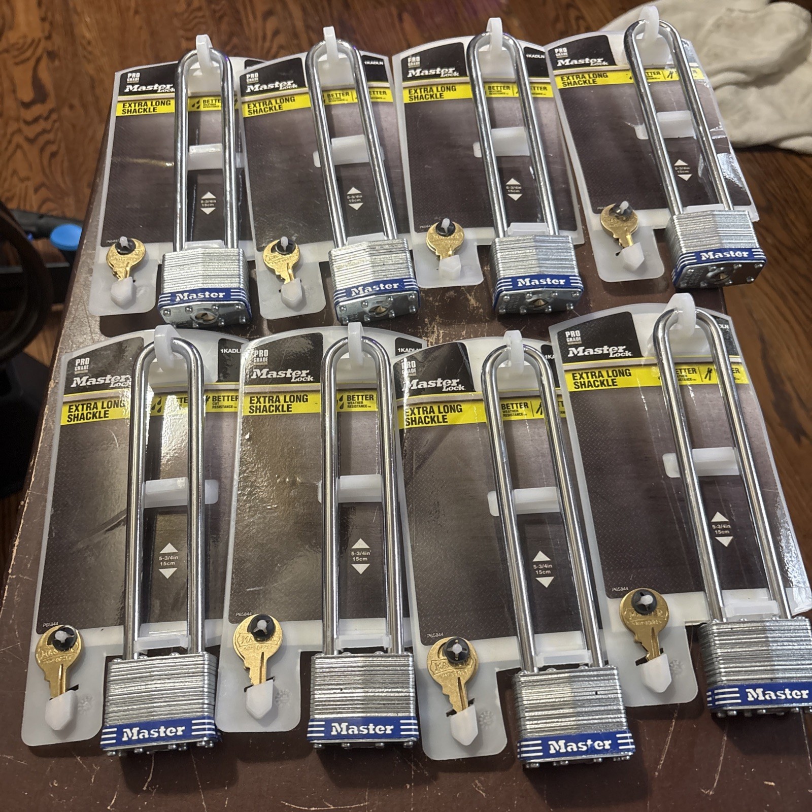 Lot Of 8 Master Lock Padlock Extra Long 1-3/4-in x 5-3/4-in 1KADLN Free Shipping