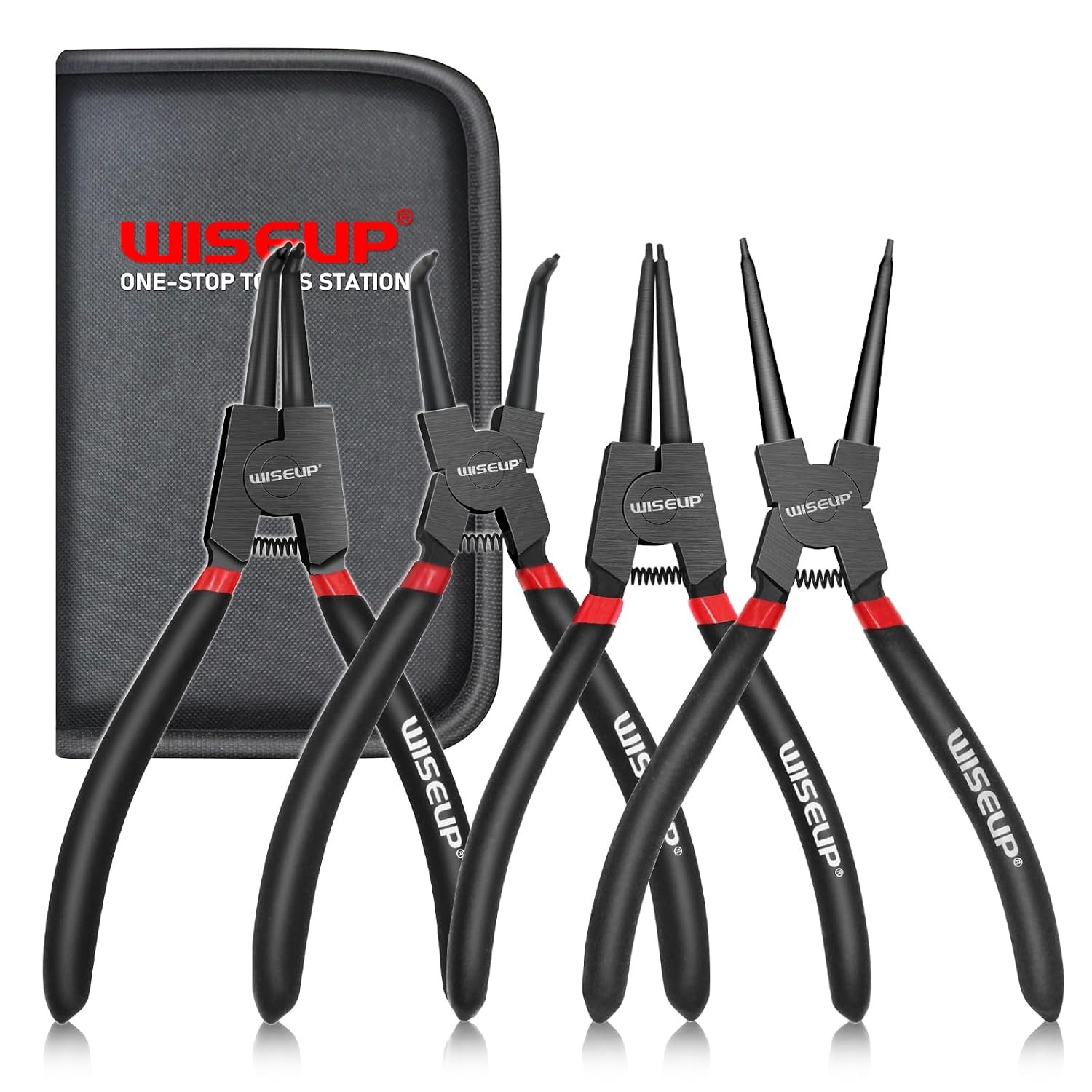 Heavy Duty 7 Inch Straight Jaw Circlip Pliers Kit 4PCS Heavy Duty Tool Set