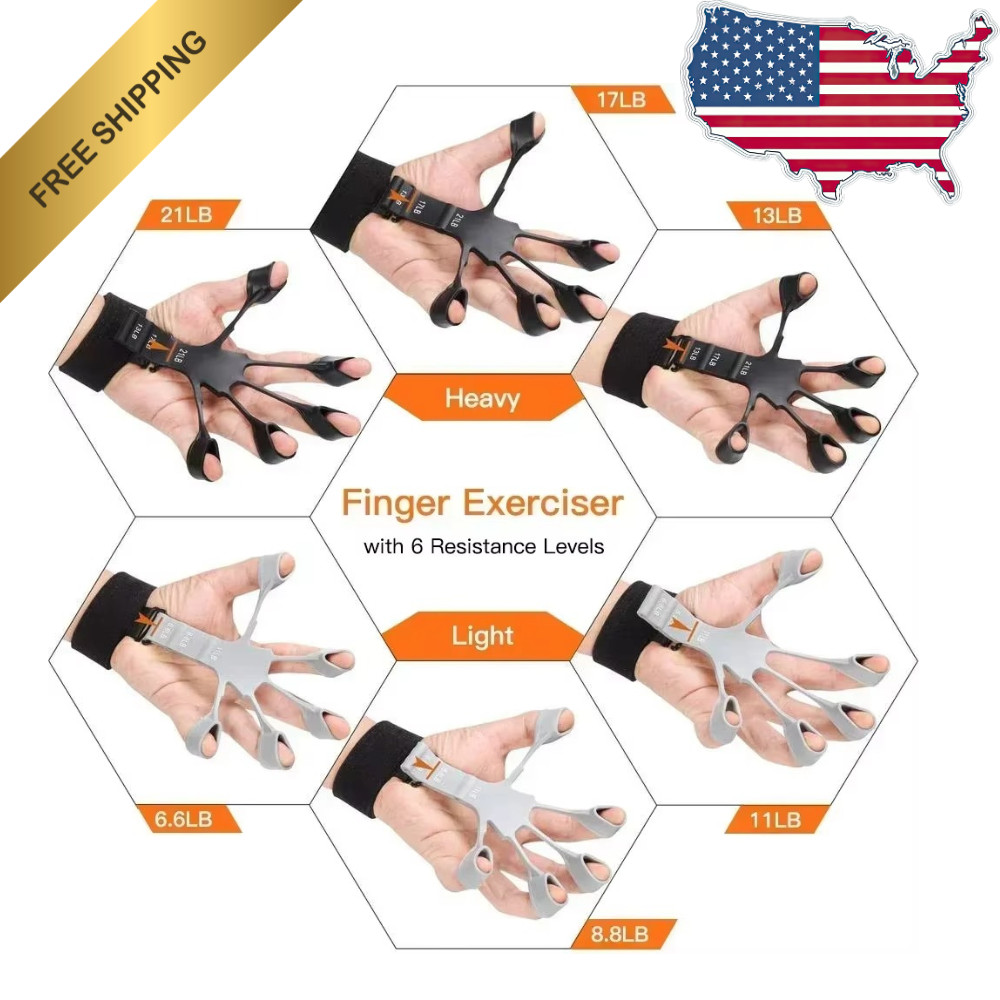 Hand Grip Strengthener Finger Trainer Adjustable 13-21 LB Exercise Tool