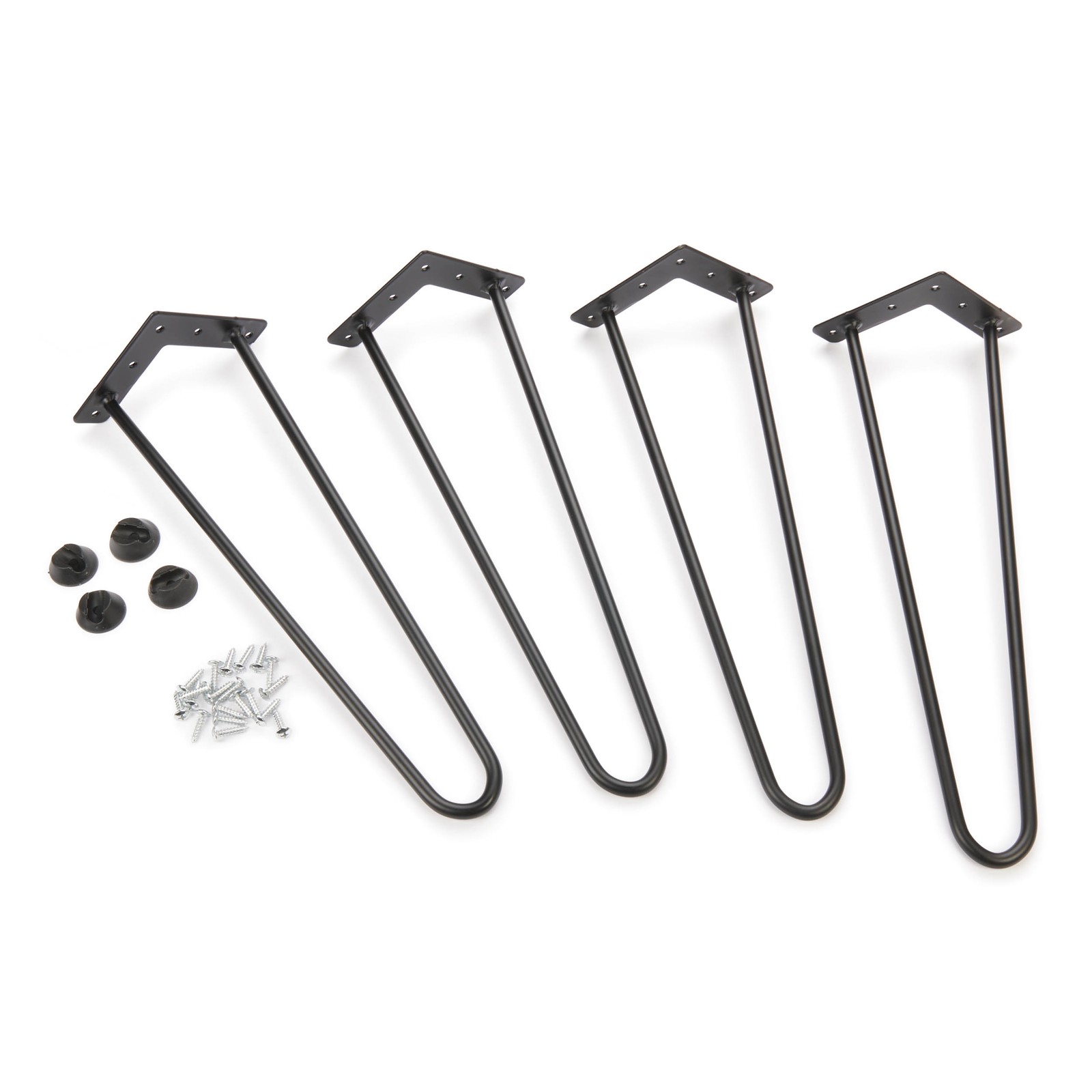 WoodRiver 2-Wire Hairpin Leg - 16" - Black - 4 Piece