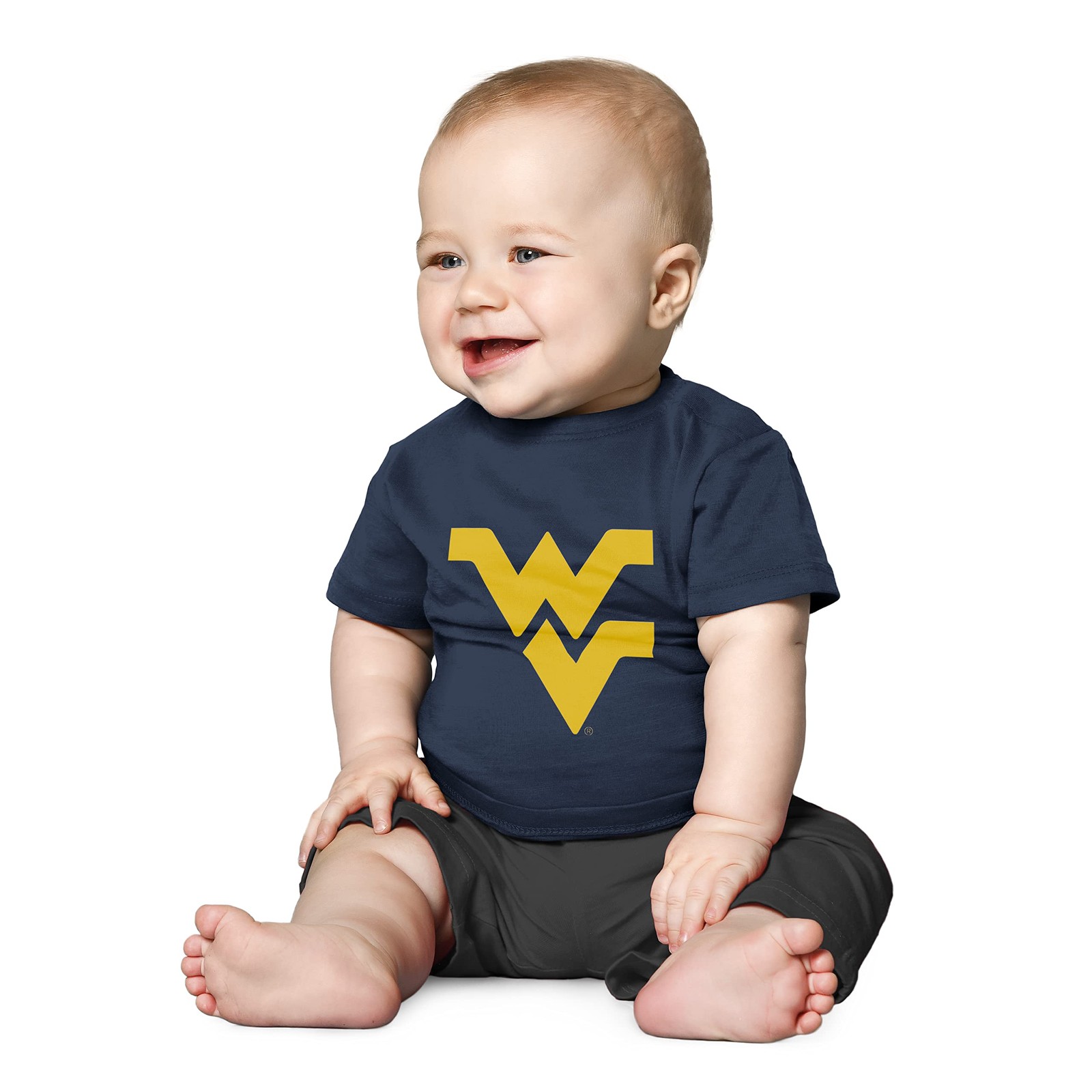 Little King NCAA Infant Big Logo T-Shirt - Boys & Girls - 100% Cotton - West Vir
