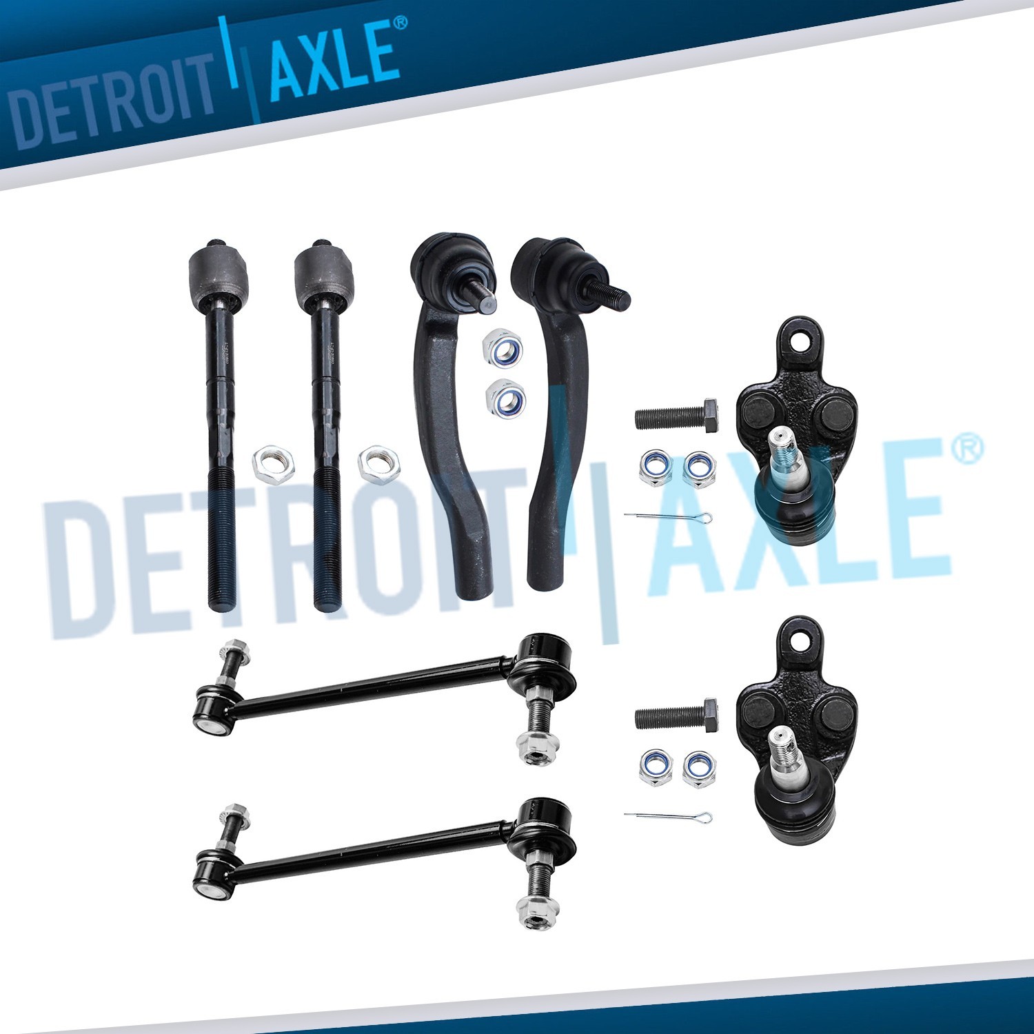 Inner Outer Tie Rods Front Sway Bar Lower Ball Joints for 04-2010 Toyota Sienna