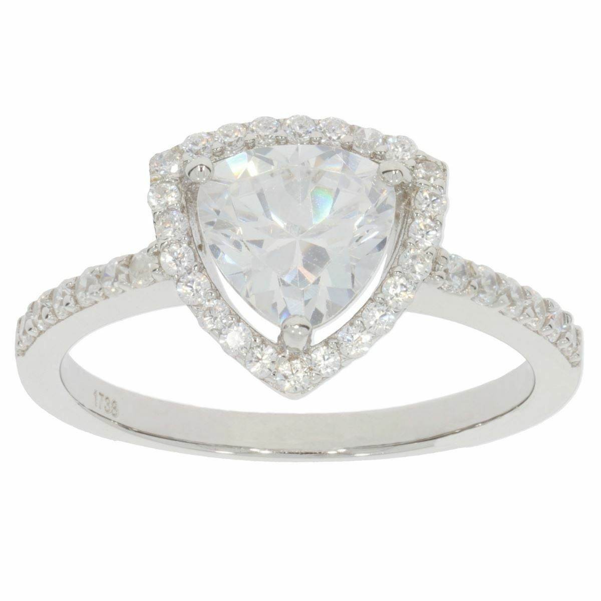 Sterling Silver Semi Mount Ring Setting Trillion TRI 7X7mm Topaz or Moissanite
