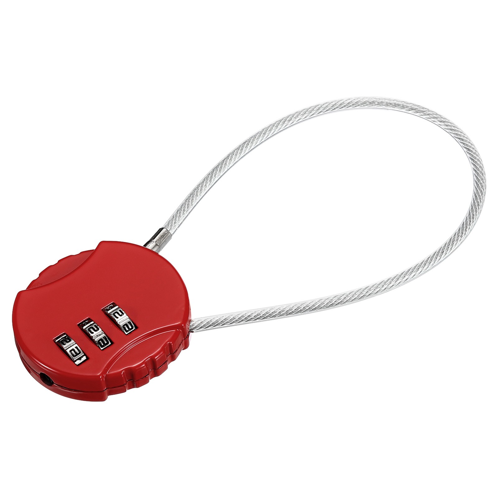 Small Combination Locks 3 Digit Baggage Padlocks Red 7.8-Inch