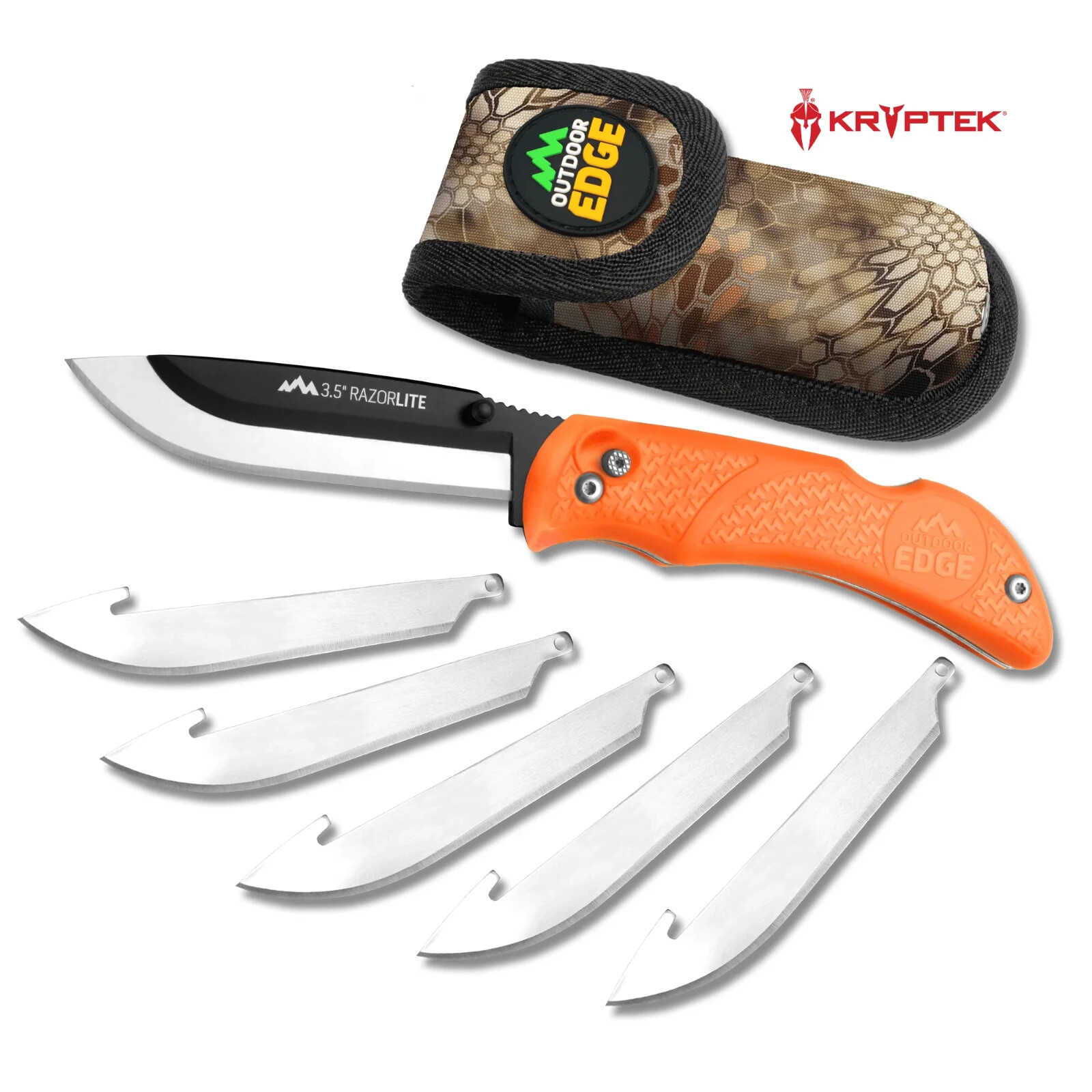 Outdoor Edge Razor Pro L Blaze Orange Replaceable Blade Folding Knife 6 Blades