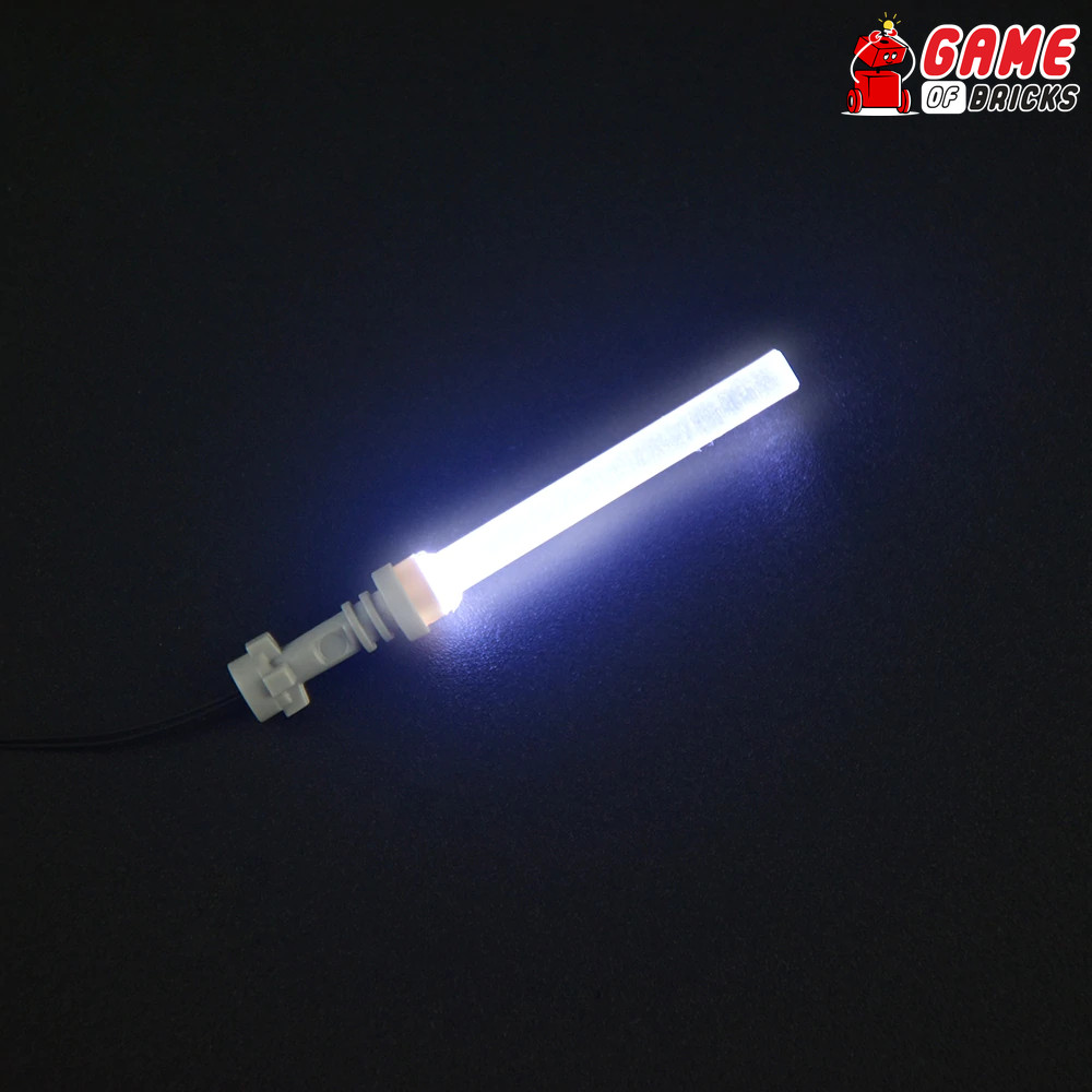Game of Bricks LED Lightsaber for LEGO® Star Wars Minifigures (White Color)