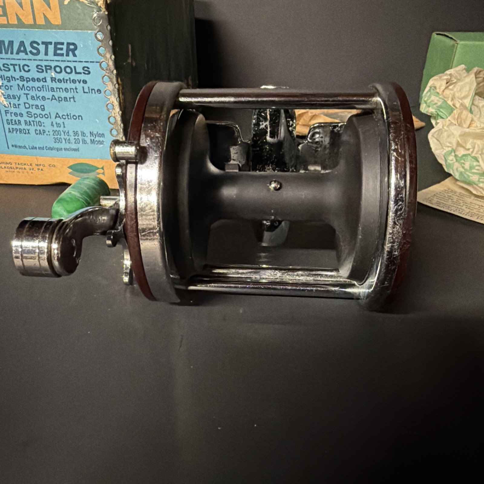 Penn Jigmaster 500 Aluminum Spool, Box, Extra Spool, Mount And Wrench