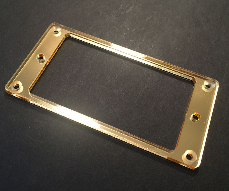 Guitar Parts Humbucker Pickup Flat Bezel Acrylic MOUNTING RING - GOLD MIRROR