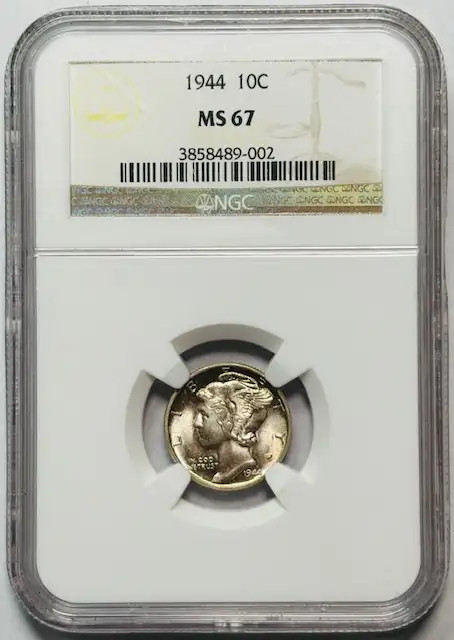 1944 Mercury Dime NGC MS-67