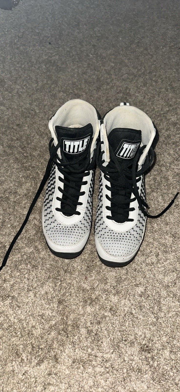 Title Boxing Predator II Shoes Size 6 Black White Boxing Shoes Women’s Used
