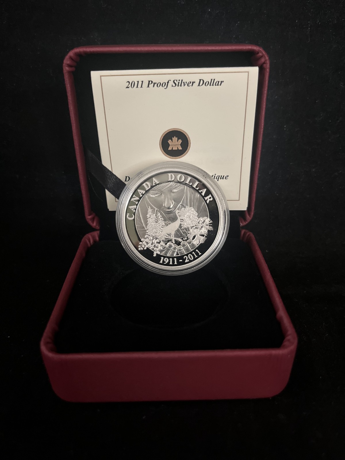 Canadian Silver Coin 1$ Dollar 2011 Canada Parks 100 Anniversary W/ Box & COA